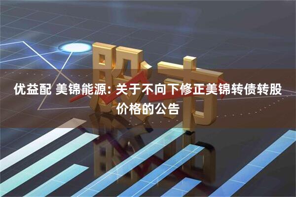 优益配 美锦能源: 关于不向下修正美锦转债转股价格的公告